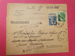 Gandon 4fr + 5fr Sur Lettre D'Huissier En Recommandé Provisoire De Marseille Pour Marseille En 1946  - Réf 3505 - 1921-1960: Période Moderne