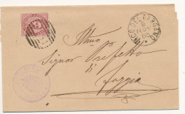 1885 VICO DEL GARGANO CERCHIO GRANDE + NUMERALE A SBARRE - Storia Postale