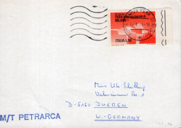 Italia (1973) - Cartolina Spedita Dalla M/T Petrarca Per La Germania - Annullata A Genova - 1971-80: Marcophilia