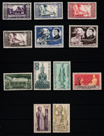 Série Complète De 12 Timbres Neuf* Laos Poste Aérienne 1951-1952 N° YT PA1 à PA12 - Laos