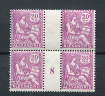 !!! ALEXANDRIE, BLOC DE 4 DU N°77 AVEC MILLESIME 8 NEUF ** - Unused Stamps