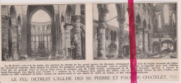 Chatelet - Incendie De Feu, église Détruite - Orig. Knipsel Coupure Tijdschrift Magazine - 1937 - Non Classés