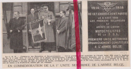 Liège - Commemoration De La 1° Unité Motorisée De L'armée - Orig. Knipsel Coupure Tijdschrift Magazine - 1937 - Non Classés