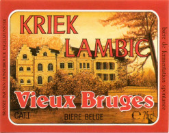 Oud Etiket Bier Kriek Lambic Vieux Bruges - Brouwerij / Brasserie Van Honsebrouck Te Ingelmunster - Cerveza