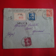 LETTRE RECOMMANDE VITTEL POUR MIRECOURT - Cartas & Documentos