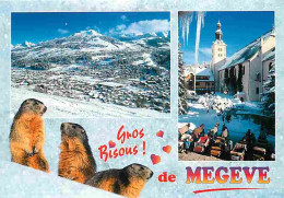 74 - Mégève - Multivues - Marmottes - Hiver - Neige - CPM - Voir Scans Recto-Verso - Megève