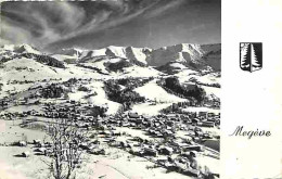 74 - Mégève - Vue Générale - Le Mont Blanc - Le Mont Joly - Blasons - CPM - Voir Scans Recto-Verso - Megève