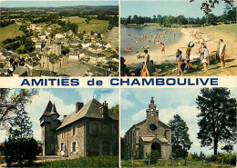 19 - Chamboulive - Multivues - Plage - Château De La Faurie -  Chapelle Saint-Damien - CPM - Voir Scans Recto-Verso - Otros & Sin Clasificación