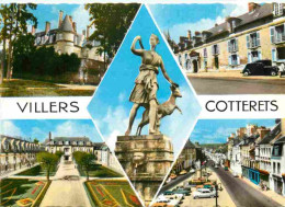 02 - Villers Cotterets - Multivues - Automobiles - Statue De Diane - Carte Dentelée - CPSM Grand Format - Voir Scans Rec - Villers Cotterets