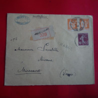 LETTRE RECOMMANDE HOUECOURT POUR MIRECOURT CHARGE - Lettres & Documents