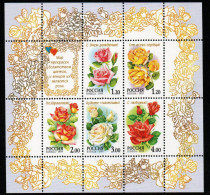 Russland Russia 1999 - Mi.Nr. 734 - 738 Kleinbogen - Postfrisch MNH - Blumen Flowers Rosen Roses - Roses