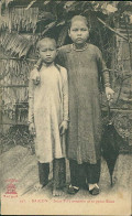 VIETNAM - Ho Chi Minh / SAIGON - JEUNE FILLE ANNAMITE ET SA PETITE SOEUR - MAILED 1914 (18361) - Viêt-Nam