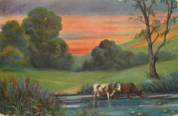 Scenic Postcard England Lake Forest Cows - Autres & Non Classés