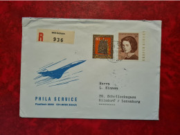 Lettre RECOMMANDE LICHTENSTEIN SCHANN 1977 CONCORDE POUR GILSDORF LUXEMBOURG AU DOS CACHET DIEKIRCH - Briefe U. Dokumente