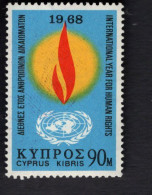 2024587490 1968 SCOTT 312 (XX) POSTFRIS MINT NEVER HINGED - HUMAN RIGHTS FLAME AND STARS - Nuovi