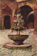 PAINTING, FINE ARTS, ARCHITECTURE, FOUNTAIN, SIGNED, GERMANY, POSTCARD - Peintures & Tableaux