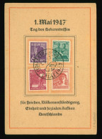 Alliierte Besetzung Sonder AK Karte 1. Mai 1947 Tag Des Bekenntnisses SST Leipzig + MiF Peters Presse Zu Leipzig - Sonstige & Ohne Zuordnung