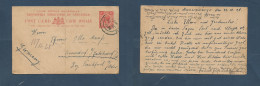 BC - Kenya. 1928 (22-23 Oct) KUT, Manenomango - Germany, Sieversdof. 15c Red Stat Card Via DES. Cds. Scarce Origin. XSAL - Andere & Zonder Classificatie