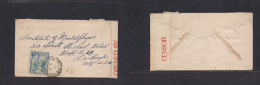 BC - Jamaica. 1939 (Sept 11) Simbis Village - USA, CA, LA. Single 2 1/2d Fkd Env. Censored. XSALE. - Other & Unclassified