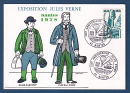 France - FDC - Premier Jour - Carte Maximum - Exposition Jules Verne - Nantes - 1978 - 1970-1979