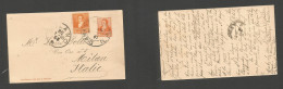 Argentina - Stationery. 1898 (28 June) Diamante, Entre Rios - Italy, Milano (30 July) 3c Orange Mail Stat Card + 3c Adtl - Other & Unclassified