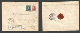 Argentina - Stationery. 1893 (3 July) Buenos Aires - Germany, Gossnitz (27 July) Registered Stat Env + 50c Blue Adtl, Ti - Altri & Non Classificati