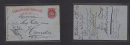 CHILE - Stationery. 1899 (7 Dic) Valdivia - Germany, Hamelin (6 Jan 1900) 3c Red Stat Card. Fine Used. XSALE. - Chile