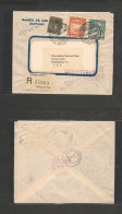 CHILE. Chile - Cover -1946 Stgo To USA Registr Mult Fkd Env Panagra+Panamerican + Aux Cachet. ExProf West UK Airmails Co - Chili