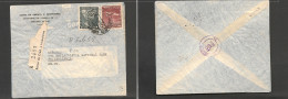 CHILE. Chile - Cover - 1955 17 Febr Stgo To USA Pha Registr Mult Fkd Env $11 Rate Banco Cred Inv Reg Label. Ex-Prof West - Chili