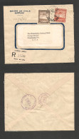 CHILE. Chile - Cover - 1951 20 Febr Stgo To USA Pha Registr Mult Fkd Env Rate $9,00. Ex-Prof West UK Airmails Coll.- . E - Cile