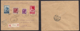 Belgium - XX. 1935 (7 Jan) Vaulx - Switzerland, Fleurier (8 Jan) Registered Multifkd Env. Comm Issue. VF. XSALE. - Sonstige & Ohne Zuordnung