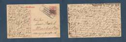 Belgium - XX. 1917 (20 Oct) WWI German Occup. Verviers - Wienbaden, Germany. Ovptd Germania 10 Pf Red Stat Card, Censor  - Sonstige & Ohne Zuordnung