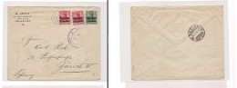 BELGIUM. Cover -  1916 WW1 German Occup Bruxelles To Switz Zurich Mult Fkd Env Censored XSALE. - Other & Unclassified