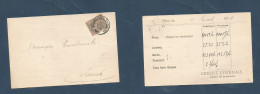 BELGIUM. 1894 (5 Apr) Brussels - Zurich, Switzerland. CL Perfin Fkd Card, Cds. XSALE. - Altri & Non Classificati