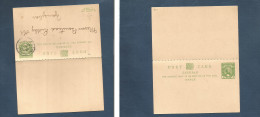 BC - Zanzibar. 1897 (6 July) Local Comercial 1/2a Green Doble Stat Card. Fine Used. XSALE. - Otros & Sin Clasificación