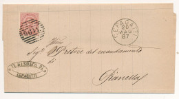 1887 CEPAGATTI CERCHIO GRANDE + NUMERALE A SBARRE - Storia Postale