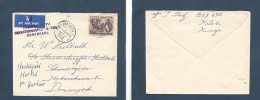BC - Kenya. 1959 (19 July) Kitale - Denmark, Cph (22 Aug) Air Single Fkd Env 1 Sh 30c Rate Forwarded + Special Danish Ca - Other & Unclassified