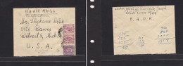 EGYPT. Egypt - Cover - 1940 WW2 FPO 43 Air Fkd Env To USA Detroit GB Stamps OAS, Fine. Easy Deal. XSALE. - Other & Unclassified