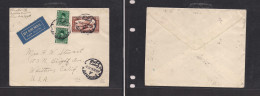 EGYPT. Egypt - Cover - 1932 Alexandria To USA Whittier CA Air Mult Fkd Env Fine. Easy Deal. XSALE. - Other & Unclassified