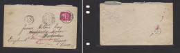 EGYPT. Egypt - Cover - 1907 Alexandria To Wigan, Lancs, UK Single Pyramid 5mred Stamp Fkd Env, Fwded, Nice. Easy Deal. X - Other & Unclassified