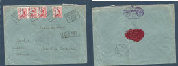 E- II REPUBLICA. 1932 (9 Ene) Sort, Lerida - Austria, Hard (17 Ene) Sobre Certificado Franqueo Multiple. Emision Sobrec  - Otros & Sin Clasificación
