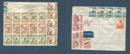 DUTCH INDIES. 1959 (9 July) Indonesia, Blitar, Surabaja - Germany, Hamburg. Front And Reverse Air Multifkd Env. Fauna Is - Indes Néerlandaises