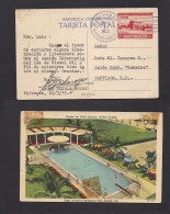 DOMINICAN REP. 1955 (11 March) Valverde - Santiago Photo Ppc. Hotel Jaragua 4c Red Stat Card. Fine Used. Scarce. XSALE. - Repubblica Domenicana