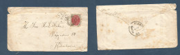 DENMARK. C. 1880. Nestred - Cph. Locally Fkd 4sk Bicolor Perf Env "nn" In Rings + Cds. Arrival Reverse. XSALE. - Other & Unclassified