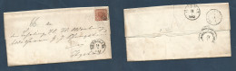 DENMARK. 1862 (14 Jan) Rendsburg - HZEHOE. Fkd EL With Contains, 4s Brown "54" Rings + Cds. XSALE. - Other & Unclassified