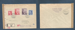 CZECHOSLOVAKIA. 1943 (24 Apr) Freistadt - Switzerland, Luzern (30 Apr) Registered Multifkd Env, Hitler Issues, Tied Cds  - Sonstige & Ohne Zuordnung