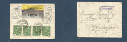 CZECHOSLOVAKIA. 1915 (13 Apr) Prague - Turkey, Constantinople. Censored WWI 20h (5x4) Multifkd Envelope + Color Newspape - Other & Unclassified