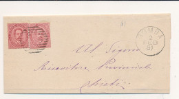 1881 BOMBA CERCHIO GRANDE + NUMERALE A SBARRE - Poststempel