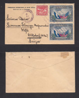 CUBA. C. 1951-2 (14 Dic) Camagüey - Canada, Quebec. Multifkd Color Tourist Card + T Label + Christmas Label. XSALE. - Other & Unclassified