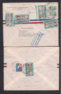 COLOMBIA. 1955 (20 Dec) Cuanta - Alemania, Aschan. Multifkd Airmail Mixed Issues Env Front And Reverse Incl T. Label. XS - Colombie